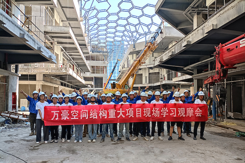 嘉興長安里ETFE氣枕鋼膜結構頂棚工程現場學習觀摩會